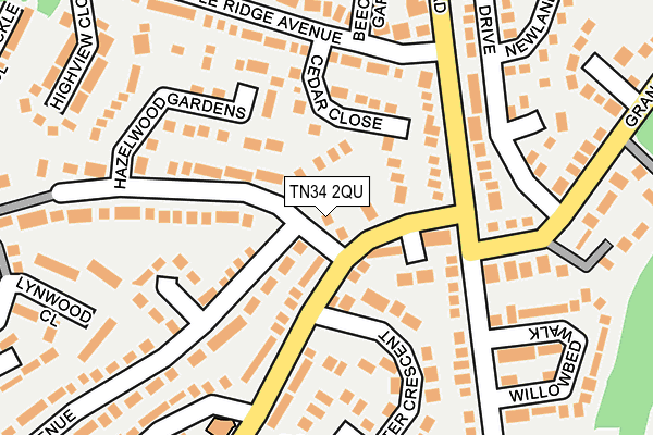 TN34 2QU map - OS OpenMap – Local (Ordnance Survey)