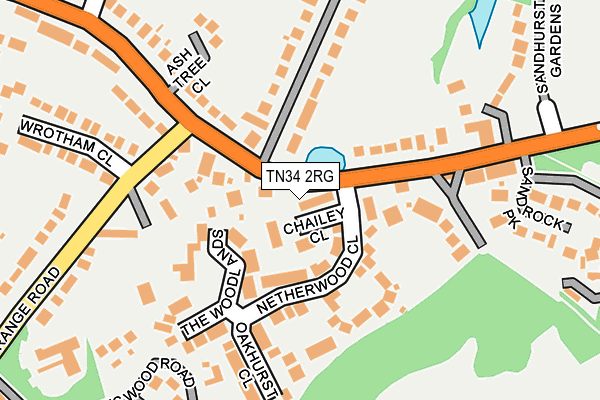 TN34 2RG map - OS OpenMap – Local (Ordnance Survey)