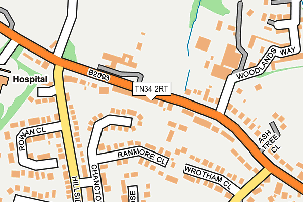 TN34 2RT map - OS OpenMap – Local (Ordnance Survey)