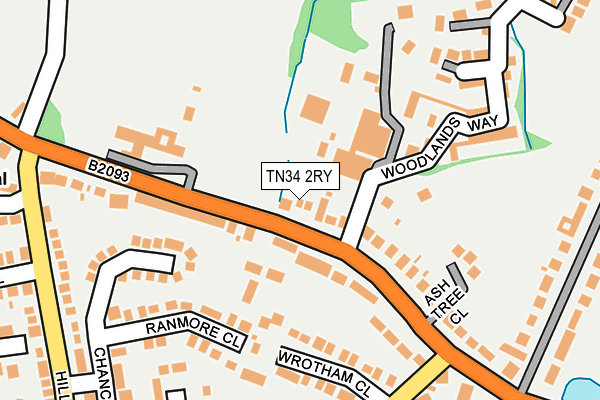 TN34 2RY map - OS OpenMap – Local (Ordnance Survey)