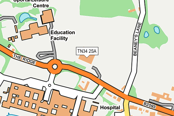TN34 2SA map - OS OpenMap – Local (Ordnance Survey)