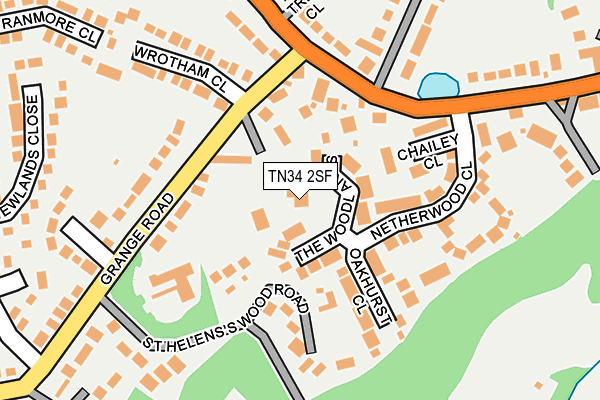 TN34 2SF map - OS OpenMap – Local (Ordnance Survey)