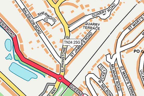 TN34 2SG map - OS OpenMap – Local (Ordnance Survey)