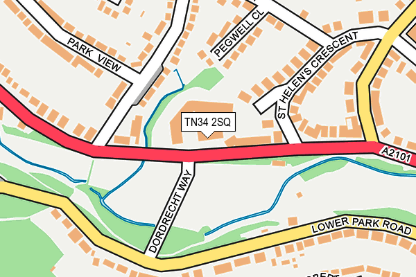 TN34 2SQ map - OS OpenMap – Local (Ordnance Survey)