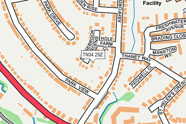 TN34 2SZ map - OS OpenMap – Local (Ordnance Survey)