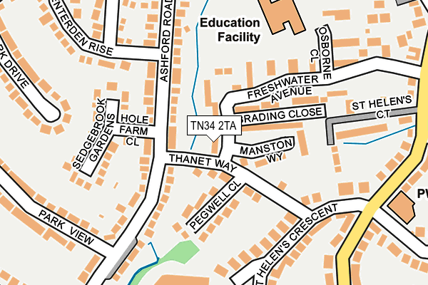 TN34 2TA map - OS OpenMap – Local (Ordnance Survey)