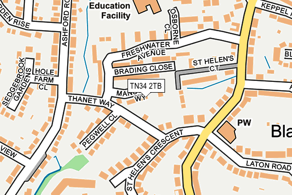 TN34 2TB map - OS OpenMap – Local (Ordnance Survey)