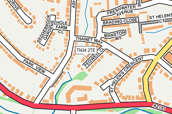 TN34 2TE map - OS OpenMap – Local (Ordnance Survey)
