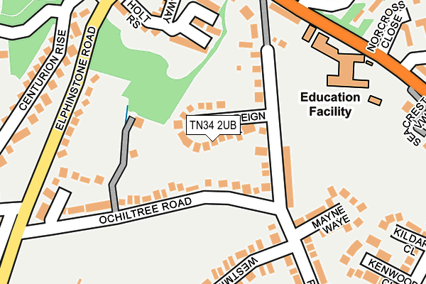 TN34 2UB map - OS OpenMap – Local (Ordnance Survey)