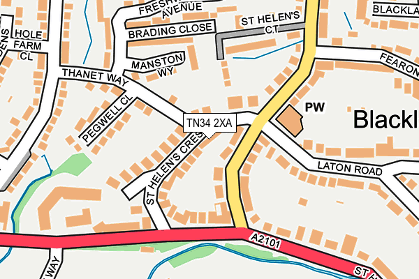 TN34 2XA map - OS OpenMap – Local (Ordnance Survey)