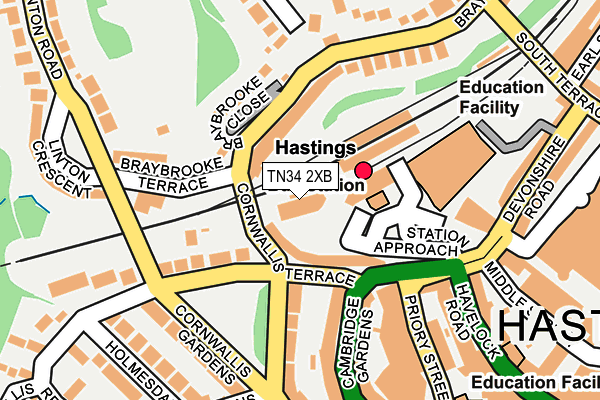 TN34 2XB map - OS OpenMap – Local (Ordnance Survey)
