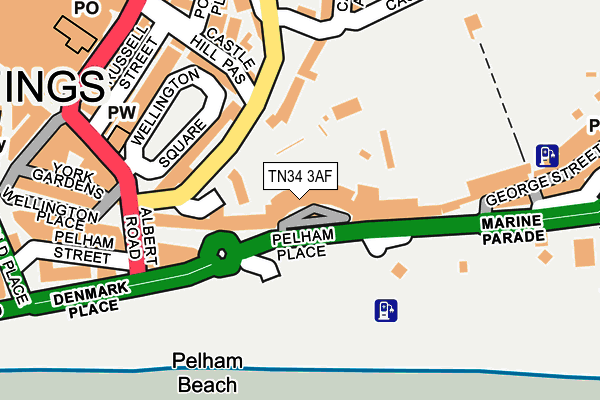 TN34 3AF map - OS OpenMap – Local (Ordnance Survey)