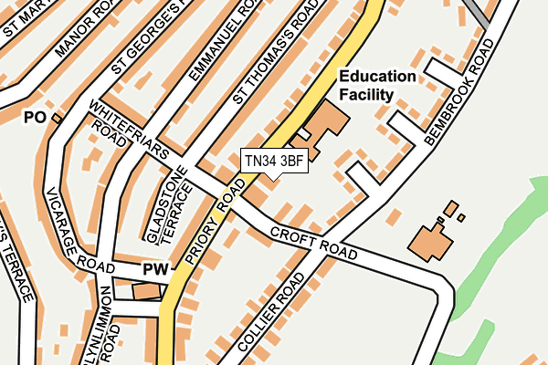 TN34 3BF map - OS OpenMap – Local (Ordnance Survey)