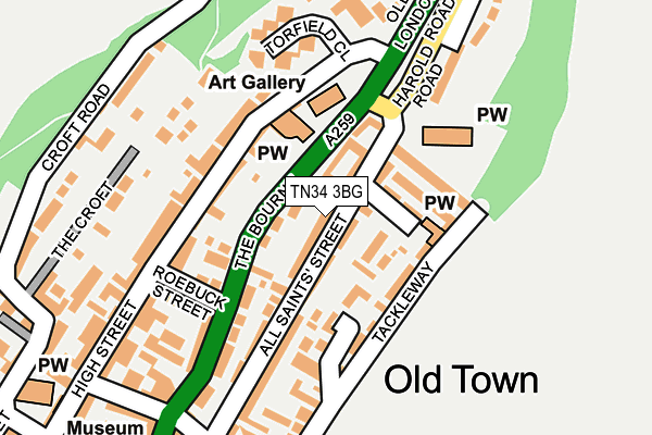 TN34 3BG map - OS OpenMap – Local (Ordnance Survey)