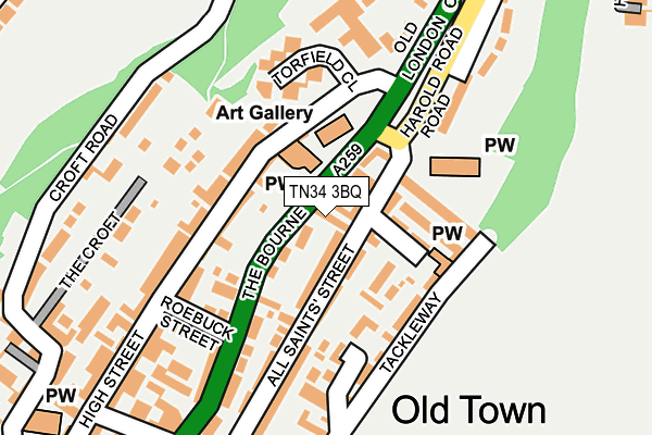 TN34 3BQ map - OS OpenMap – Local (Ordnance Survey)