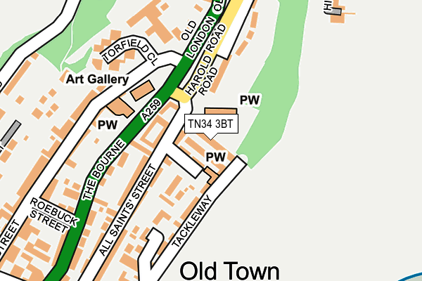 TN34 3BT map - OS OpenMap – Local (Ordnance Survey)
