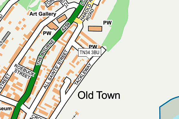 TN34 3BU map - OS OpenMap – Local (Ordnance Survey)