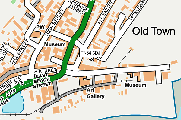 TN34 3DJ map - OS OpenMap – Local (Ordnance Survey)