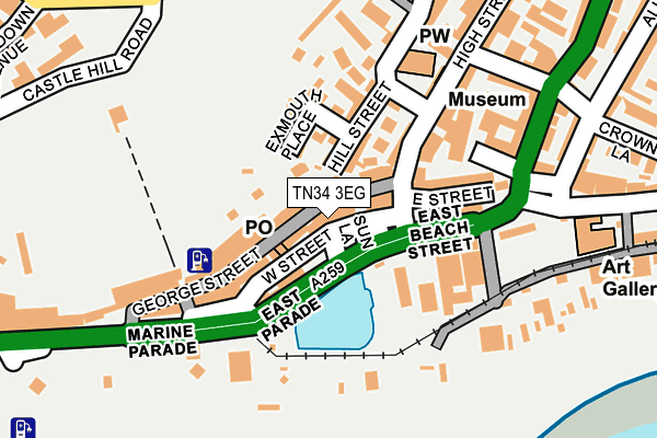 TN34 3EG map - OS OpenMap – Local (Ordnance Survey)