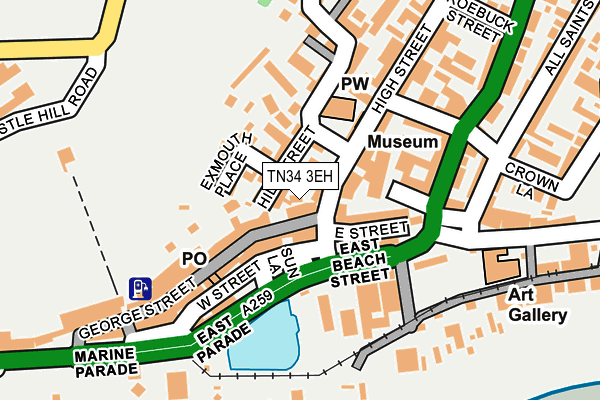 TN34 3EH map - OS OpenMap – Local (Ordnance Survey)