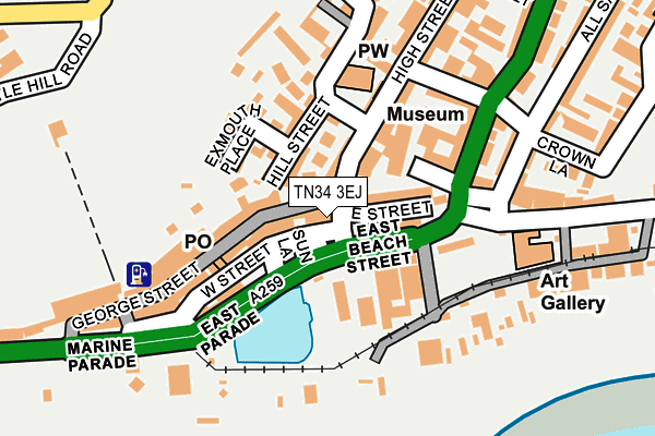 TN34 3EJ map - OS OpenMap – Local (Ordnance Survey)