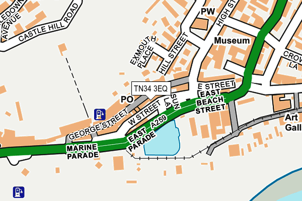 TN34 3EQ map - OS OpenMap – Local (Ordnance Survey)