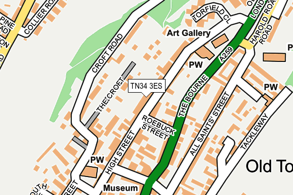 TN34 3ES map - OS OpenMap – Local (Ordnance Survey)