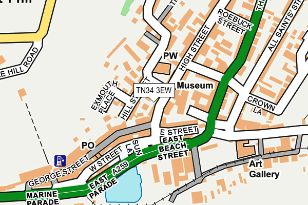 TN34 3EW map - OS OpenMap – Local (Ordnance Survey)