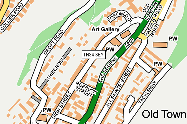 TN34 3EY map - OS OpenMap – Local (Ordnance Survey)
