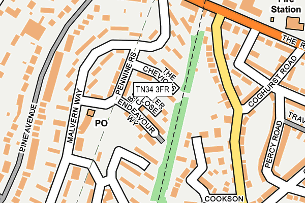 TN34 3FR map - OS OpenMap – Local (Ordnance Survey)