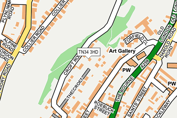 TN34 3HD map - OS OpenMap – Local (Ordnance Survey)