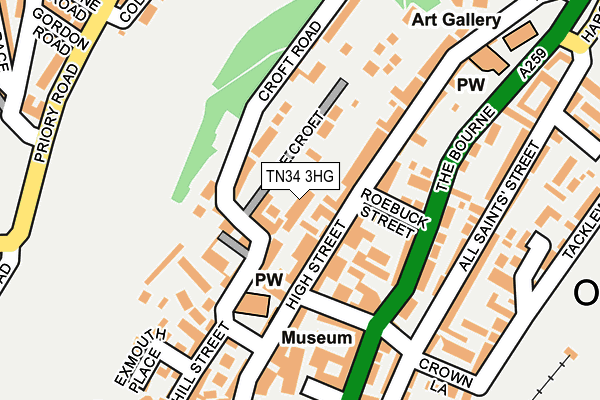 TN34 3HG map - OS OpenMap – Local (Ordnance Survey)