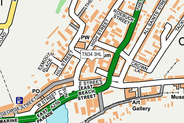 TN34 3HL map - OS OpenMap – Local (Ordnance Survey)
