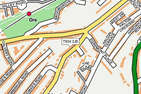 TN34 3JB map - OS OpenMap – Local (Ordnance Survey)