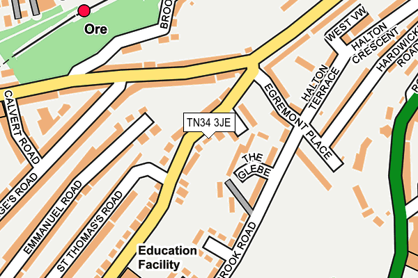 TN34 3JE map - OS OpenMap – Local (Ordnance Survey)
