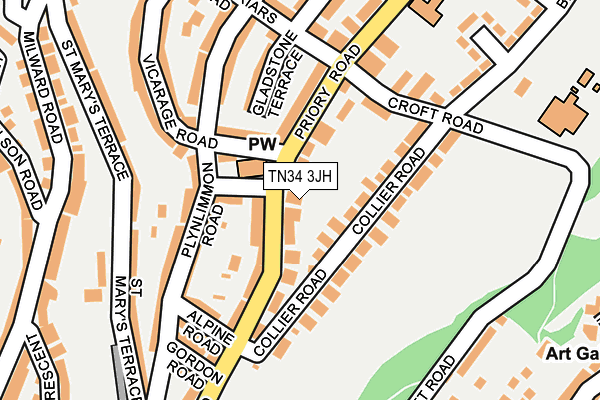 TN34 3JH map - OS OpenMap – Local (Ordnance Survey)