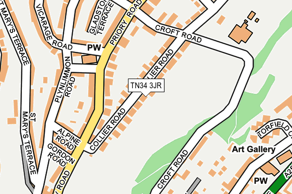 TN34 3JR map - OS OpenMap – Local (Ordnance Survey)