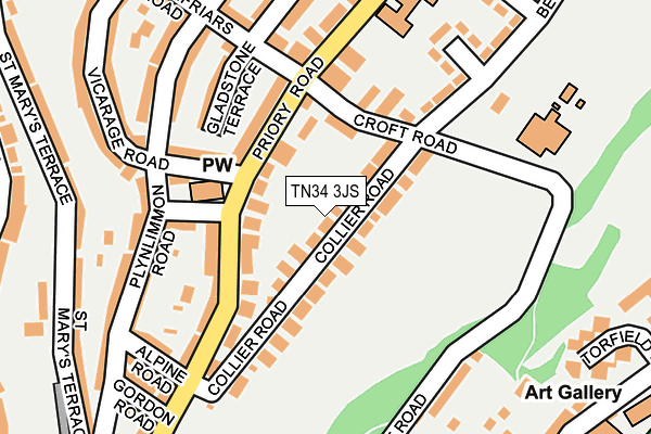 TN34 3JS map - OS OpenMap – Local (Ordnance Survey)