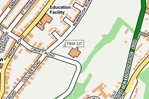TN34 3JT map - OS OpenMap – Local (Ordnance Survey)