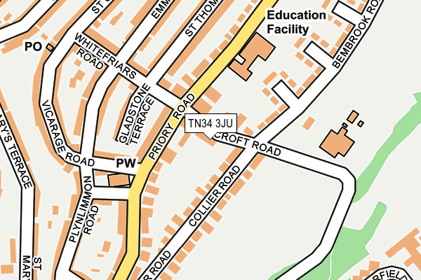 TN34 3JU map - OS OpenMap – Local (Ordnance Survey)