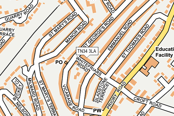 TN34 3LA map - OS OpenMap – Local (Ordnance Survey)