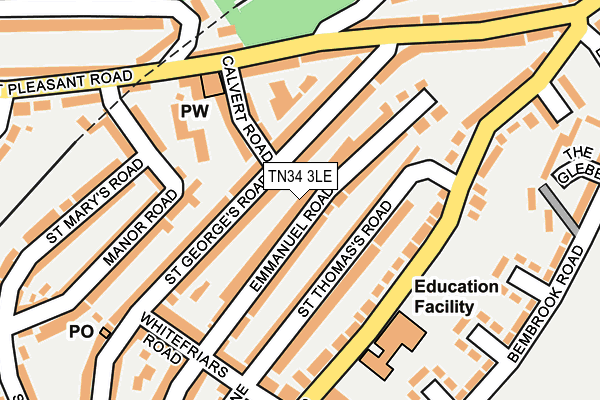 TN34 3LE map - OS OpenMap – Local (Ordnance Survey)