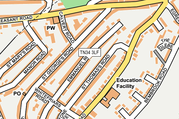 TN34 3LF map - OS OpenMap – Local (Ordnance Survey)