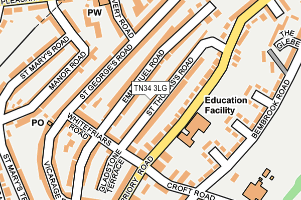 TN34 3LG map - OS OpenMap – Local (Ordnance Survey)