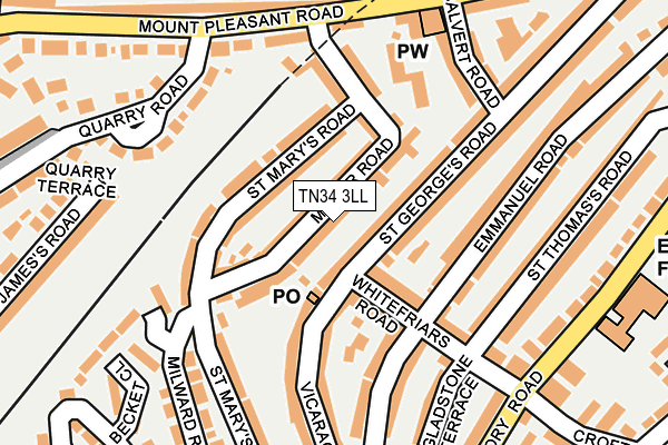 TN34 3LL map - OS OpenMap – Local (Ordnance Survey)