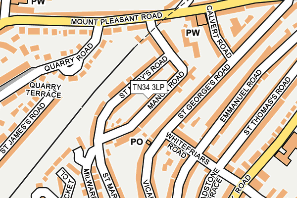TN34 3LP map - OS OpenMap – Local (Ordnance Survey)