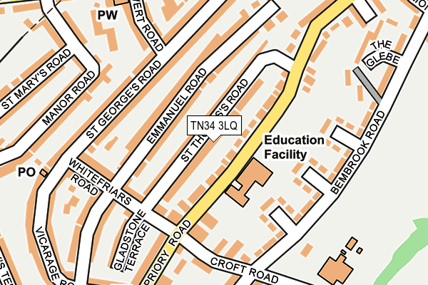 TN34 3LQ map - OS OpenMap – Local (Ordnance Survey)