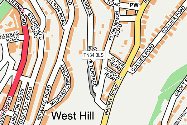 TN34 3LS map - OS OpenMap – Local (Ordnance Survey)