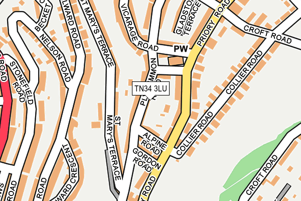 TN34 3LU map - OS OpenMap – Local (Ordnance Survey)