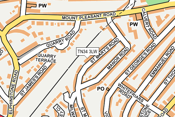 TN34 3LW map - OS OpenMap – Local (Ordnance Survey)